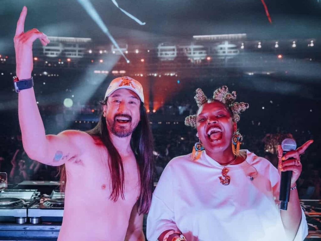 Sofiya Nzau and Steve Aoki