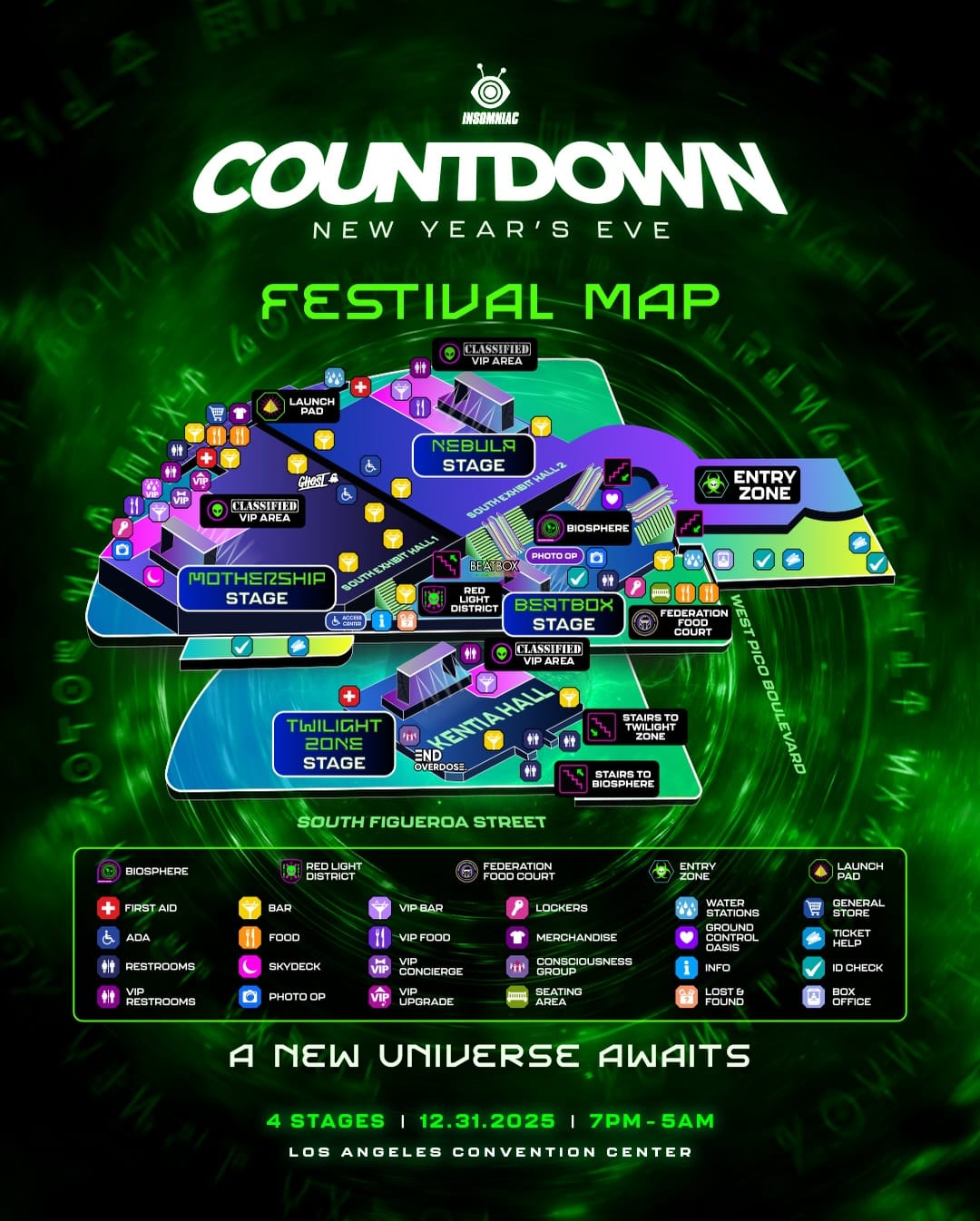 Countdown NYE 2025 Festival Map