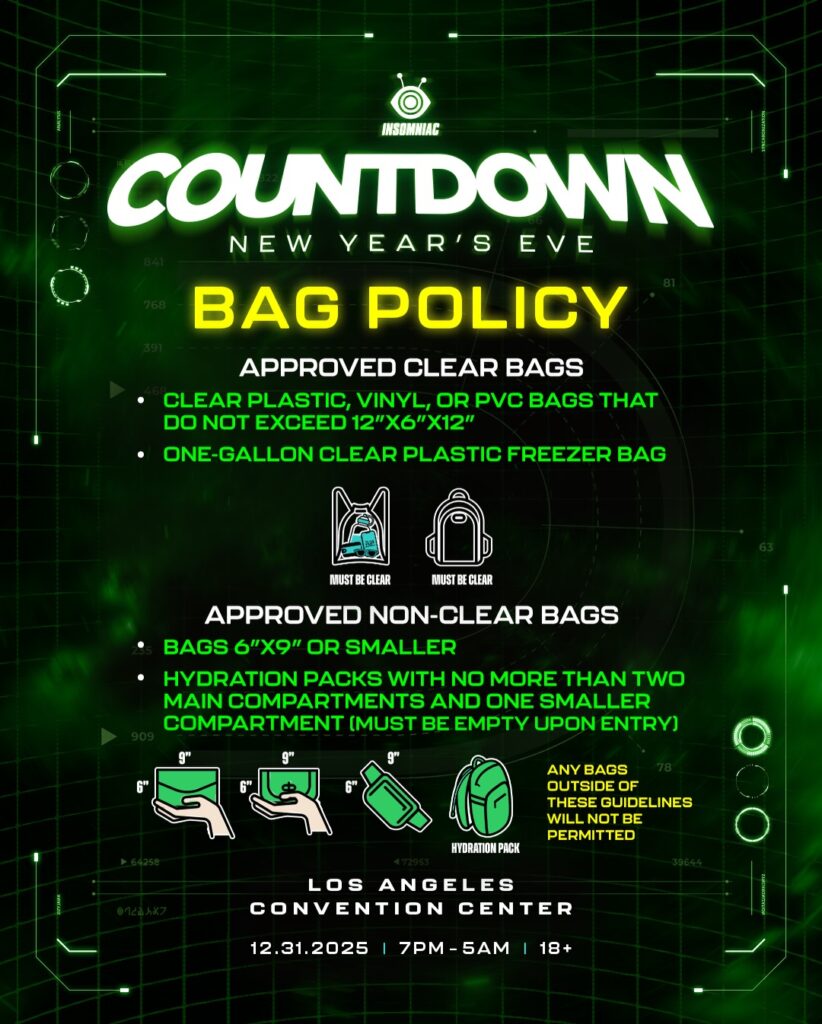 Countdown NYE 2025 - Bag Policy