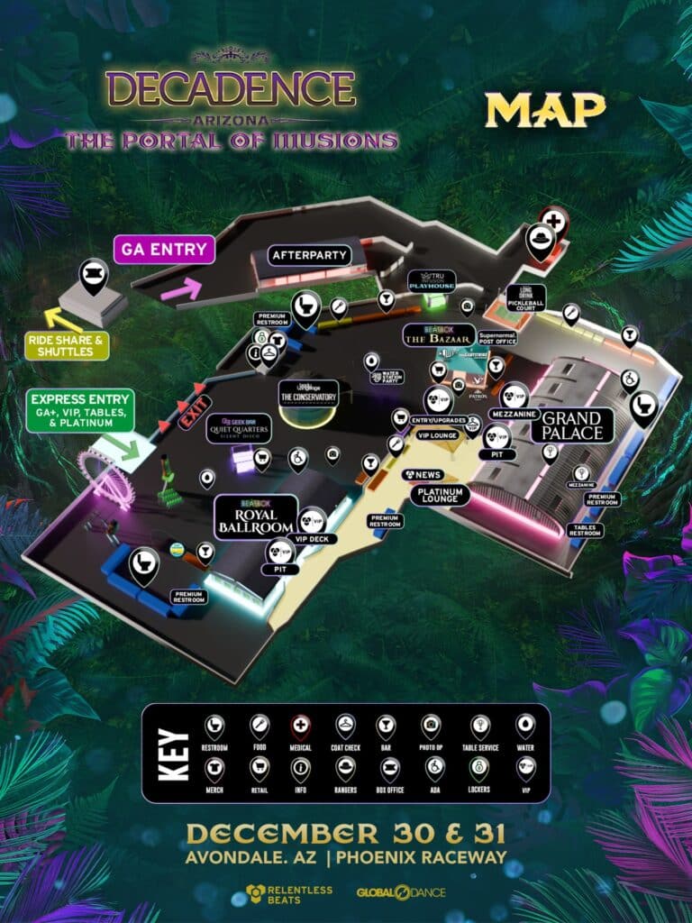 Decadence Arizona 2025 Festival Map