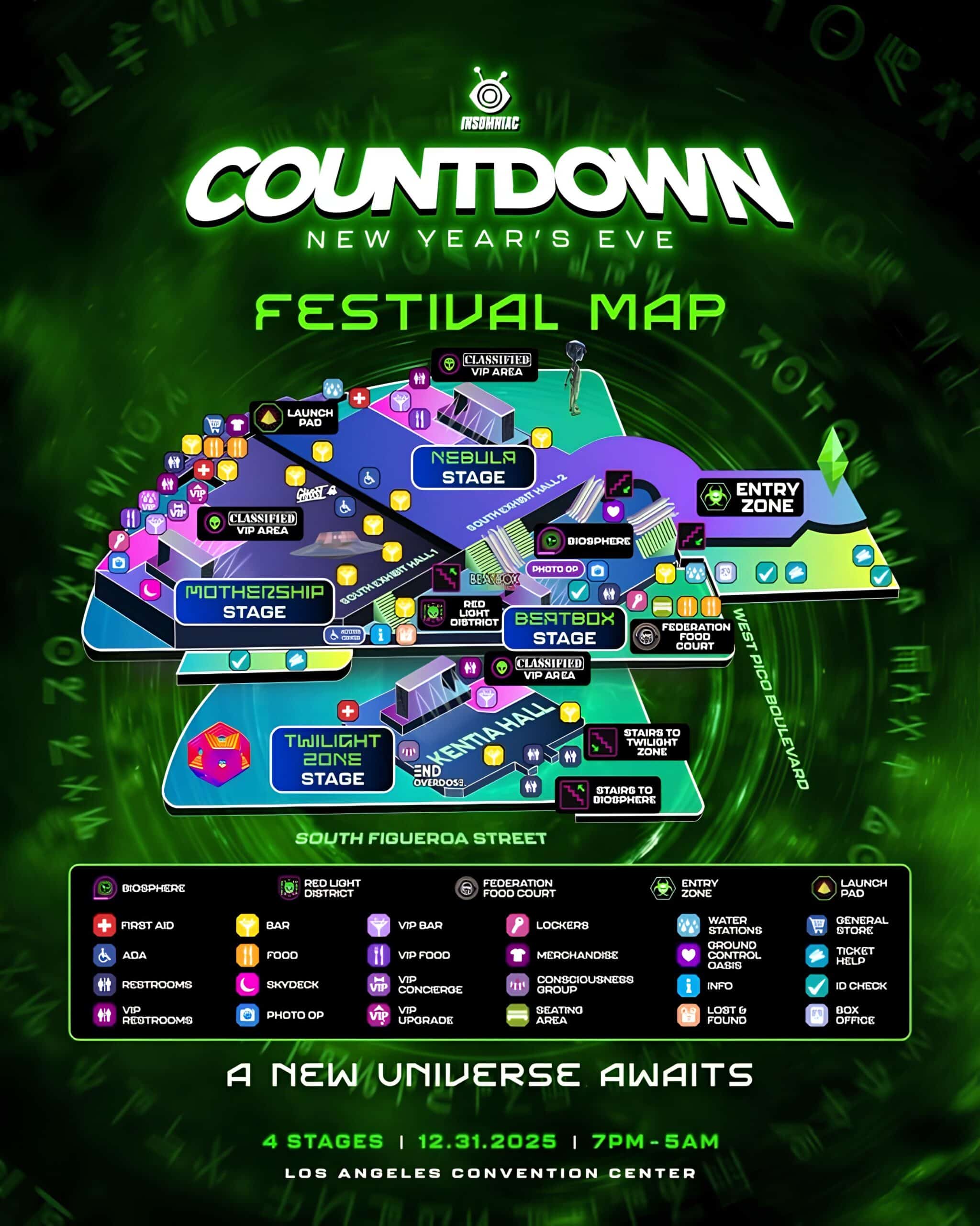 Countdown NYE 2025 Festival map