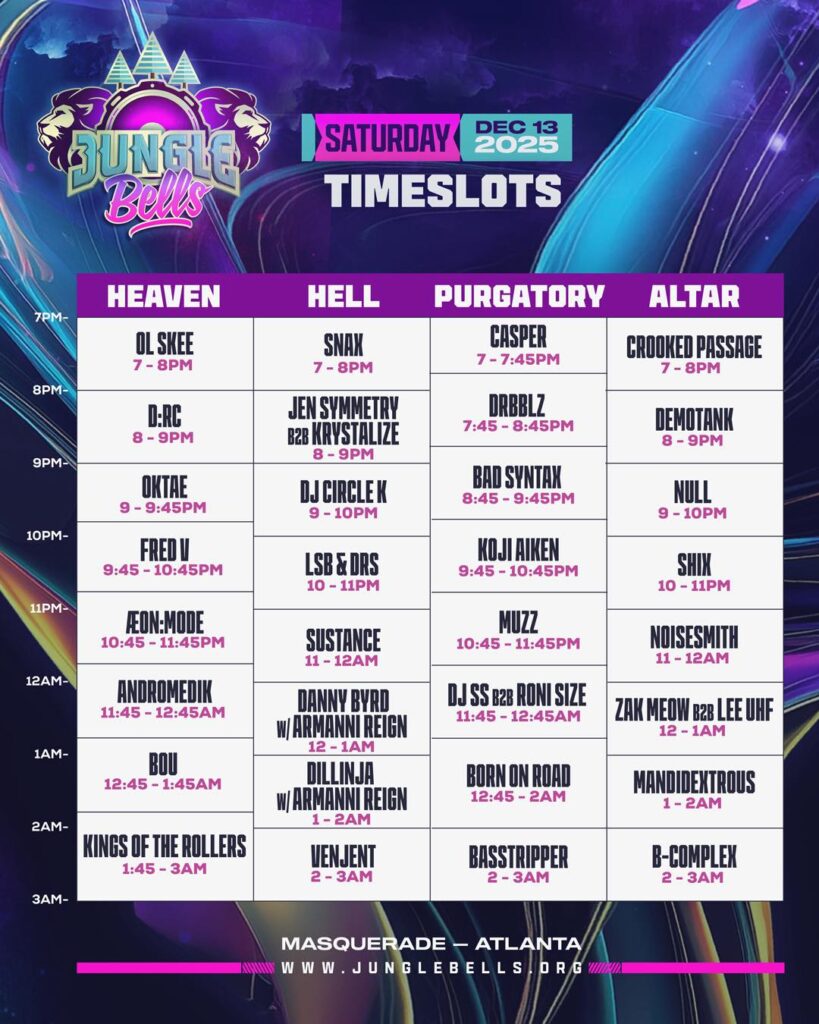 jungle bells 2025 set times