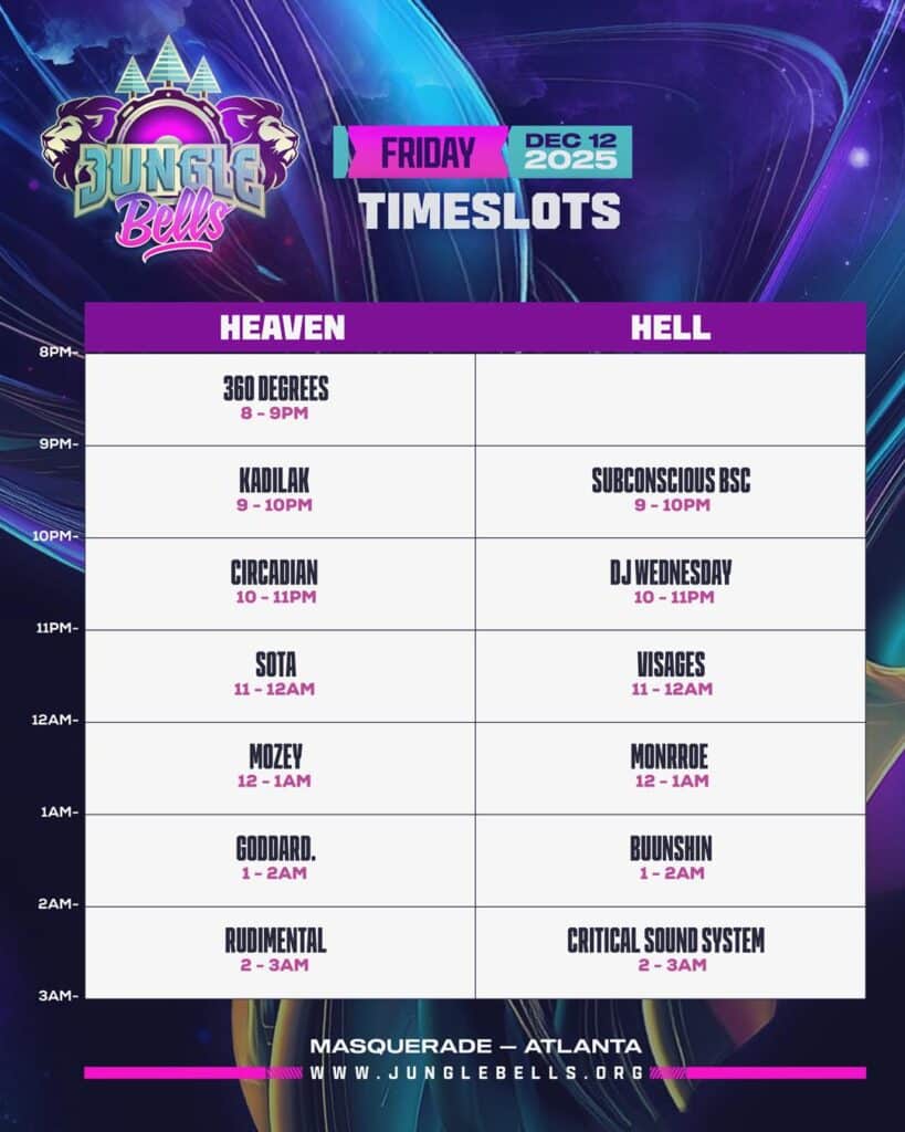 jungle bells 2025 set times
