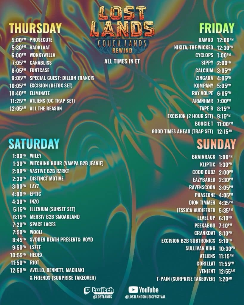 Lost Lands' Couch Lands Rewind 2026 - Schedule