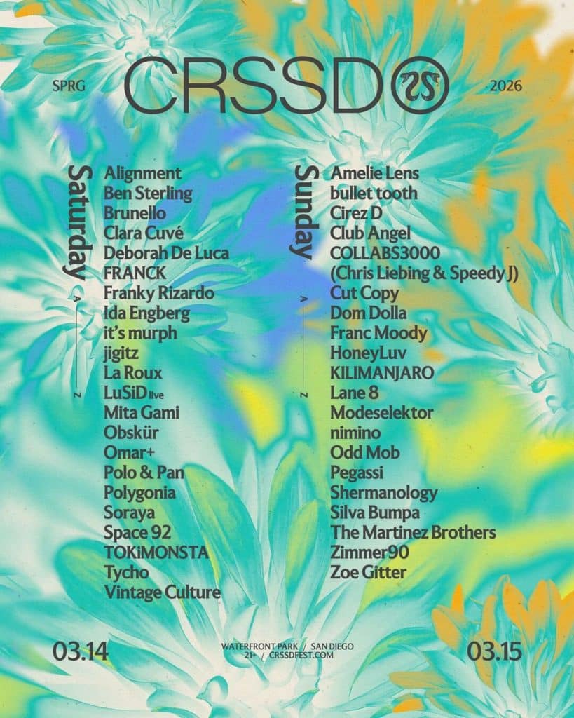 CRSSD Festival Spring 2026 Lineup By Day