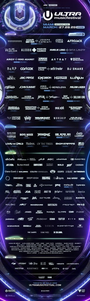 Ultra Music Festival 2026 Phase 3 lineup x