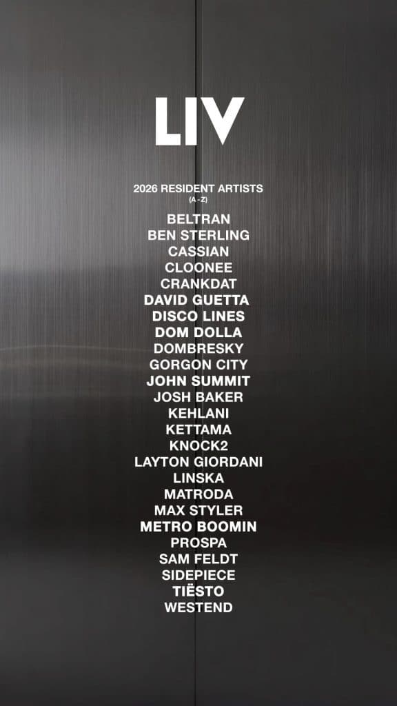 LIV Las Vegas 2026 Artist Residency Lineup
