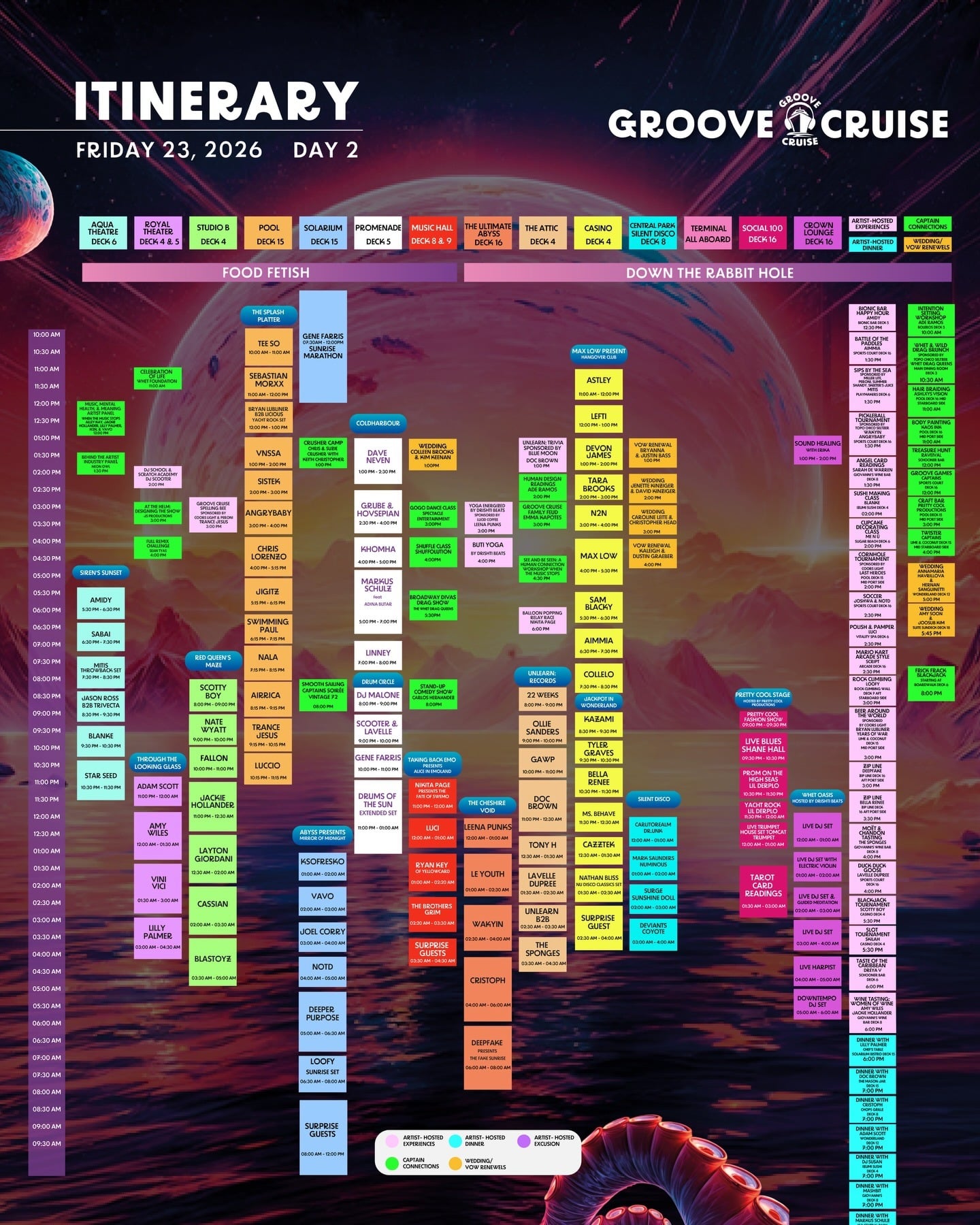 Groove Cruise Miami 2026 - Set Times Friday