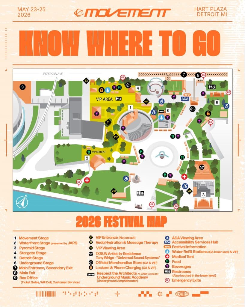 Movement Detroit 2026 Festival Map