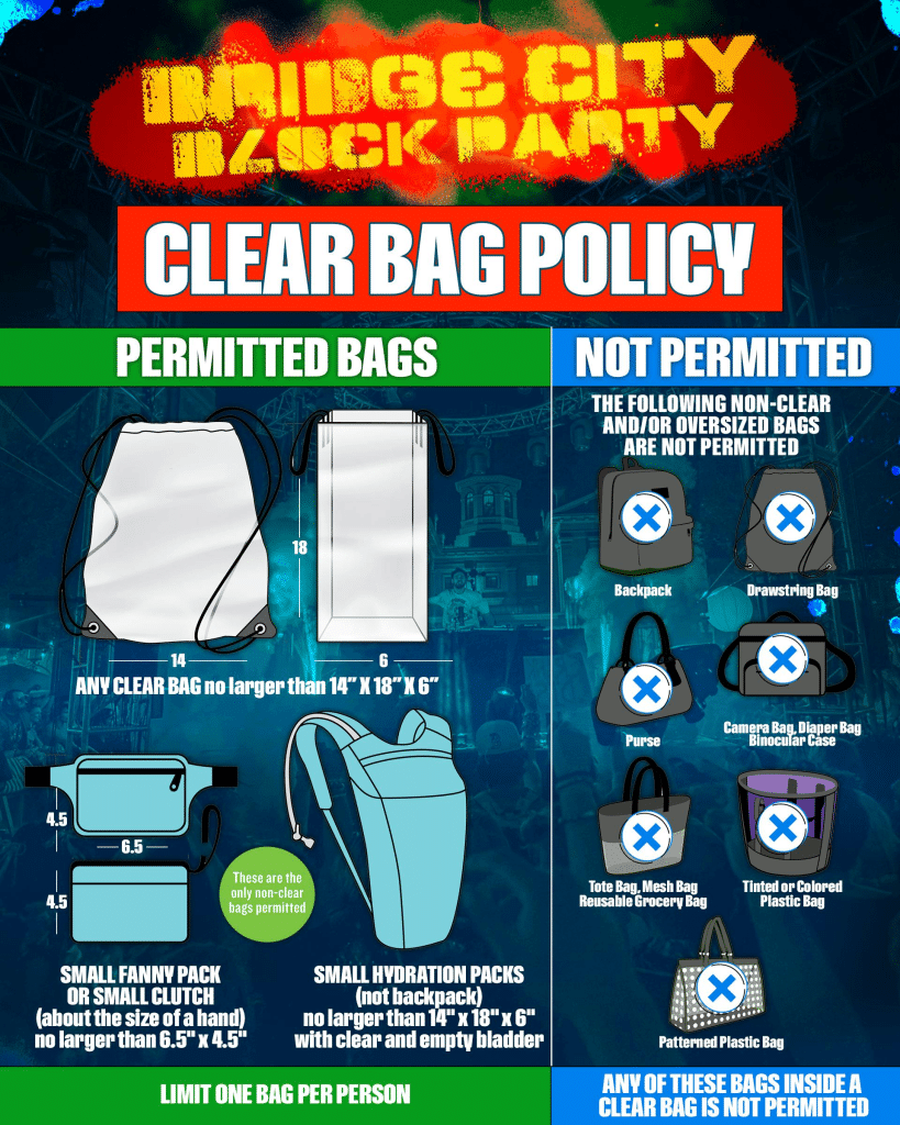 Bridge City Block Party 2026 - Bag Policy