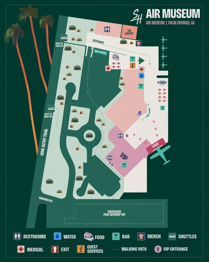 Splash House 2026 Festival Map - Palm Springs Air Museum