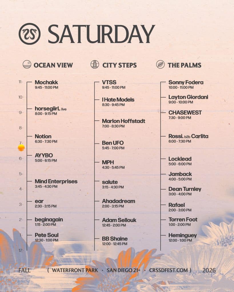 CRSSD Festival Fall 2026 Set Times and Essential Info