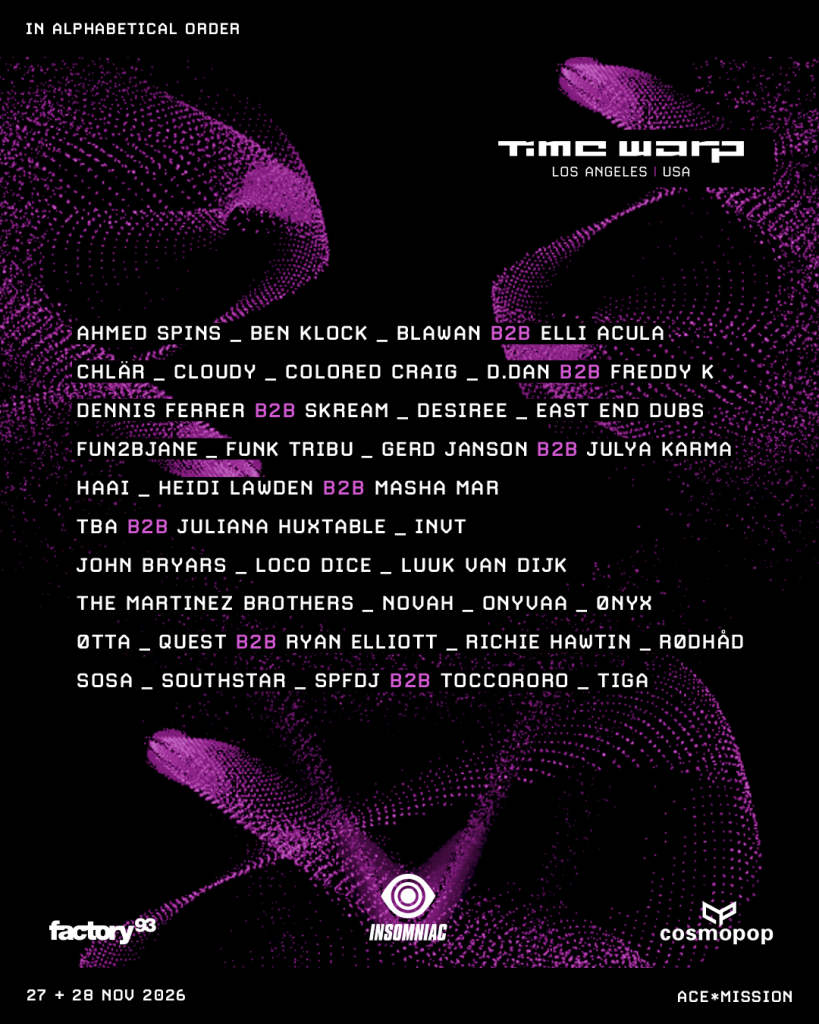 Time Warp LA Drops Off Lineup for Debut Edition